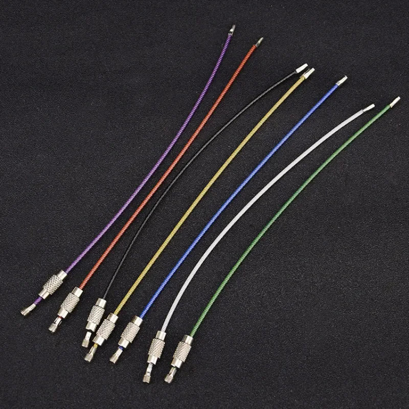 5 Pack Stainless Steel Wire Rope Keychain