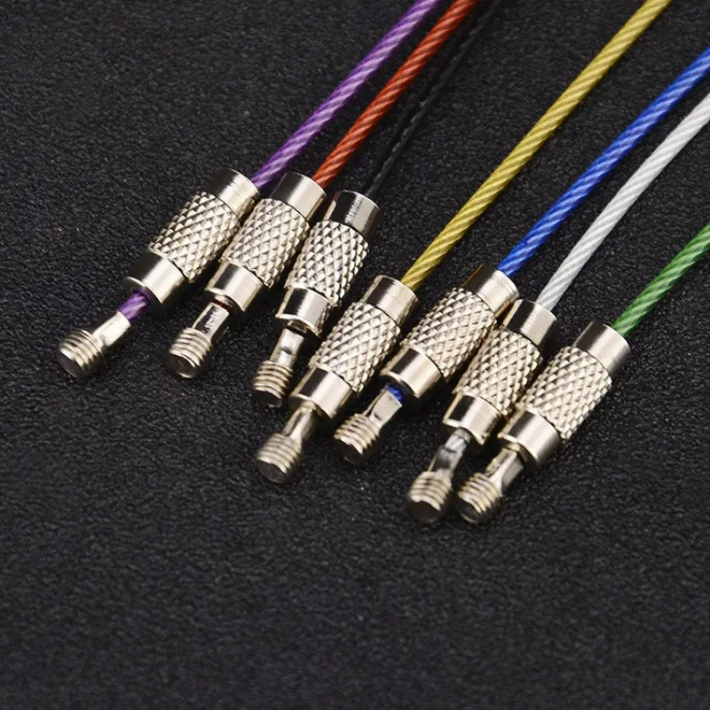 5 Pack Stainless Steel Wire Rope Keychain